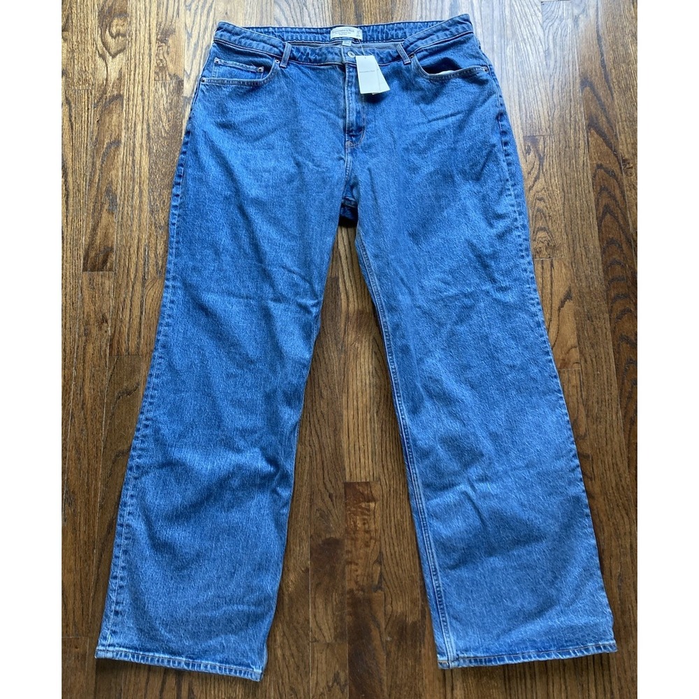 NWT Abercrombie & Fitch Jeans Womens 34 Long 90s Relaxed High Rise Curve Love